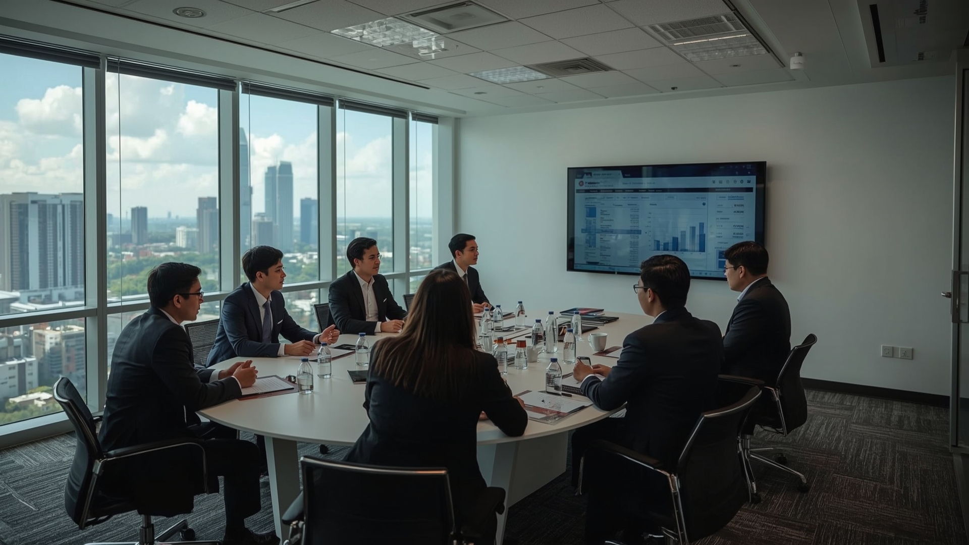 Professional business auditors at work